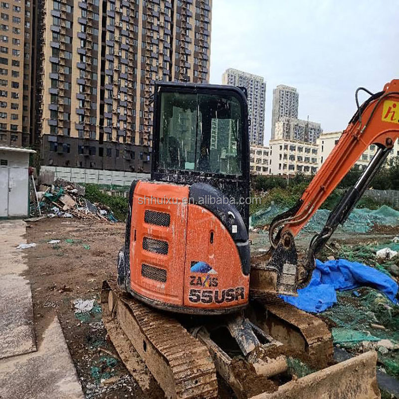 हिताची स्टॉक में इस्तेमाल किया हुआ हिताची EX55 मिनी खुदाई मशीन बिक्री के लिए दूसरा हाथ हिताची मिनी खुदाई EX55 अच्छी स्थिति में