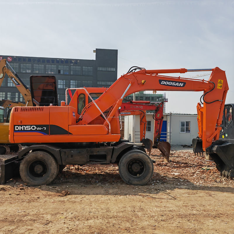 Doosan गर्म बिक्री नई अच्छी बिक्री का इस्तेमाल किया Doosan DH150 पहिया खुदाई मशीन, 90 नई/उपयोगी खुदाई मशीन Doosan