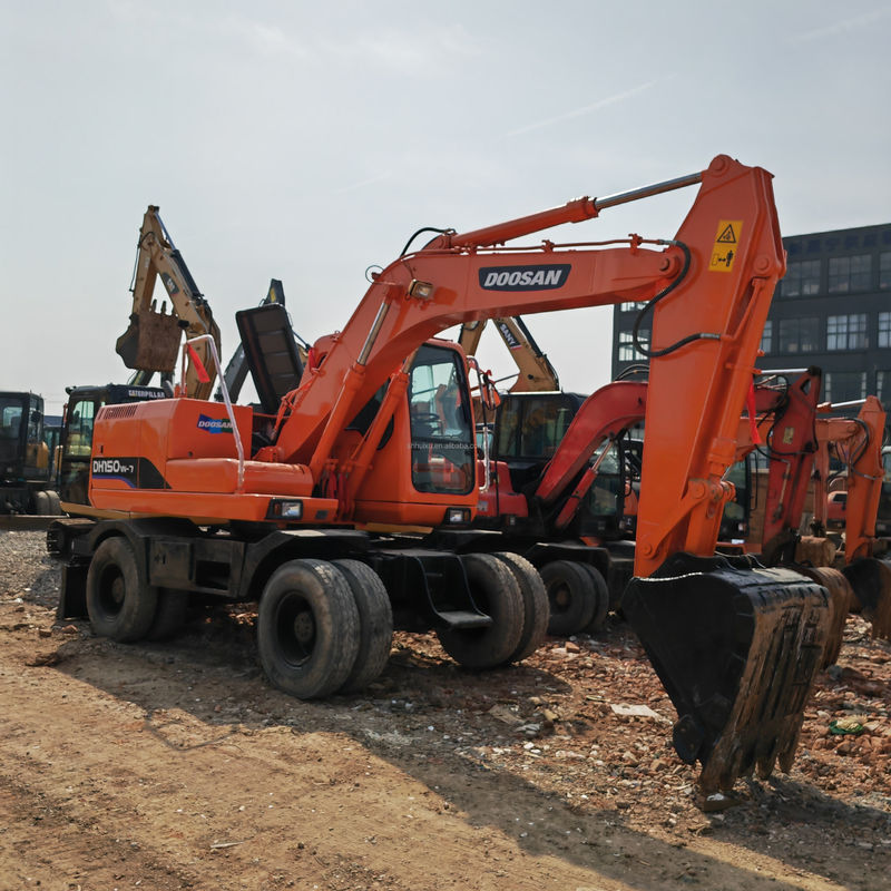 90 नया पहिया उत्खनन दूसरा हाथ DOOSAN DH150W-7 इस्तेमाल किया 4 पहिया खुदाई