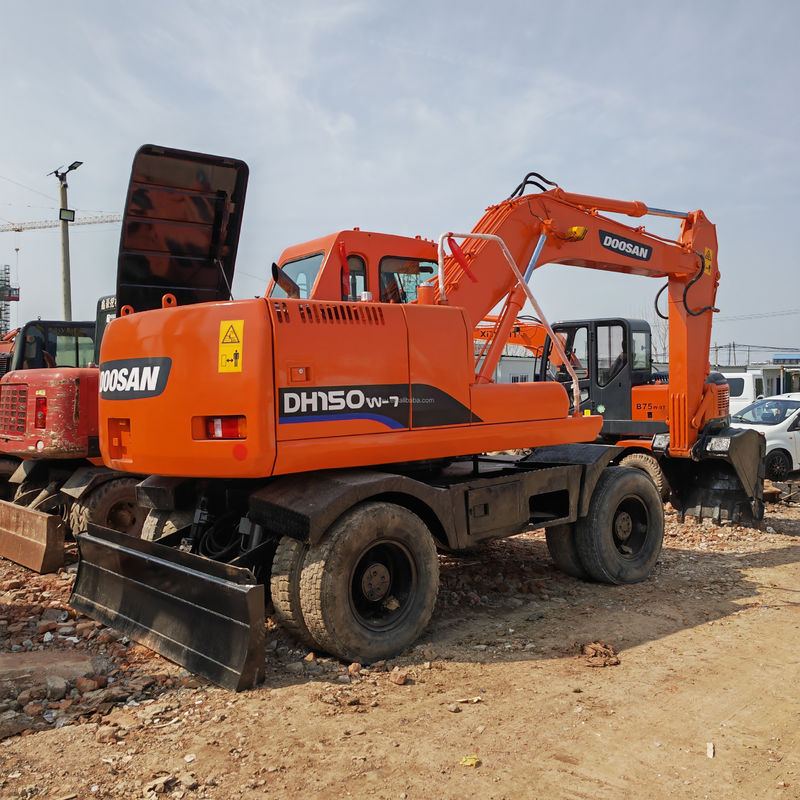 90 नया पहिया उत्खनन दूसरा हाथ DOOSAN DH150W-7 इस्तेमाल किया 4 पहिया खुदाई